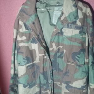 U.S. Army Woodland Camo Field Jacket - Green, Brown, Black